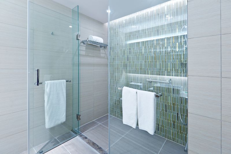 Contemporary Shower with Glass Doors